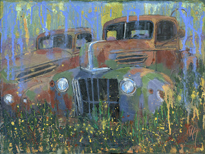 junkyard art painting abandoned rusty 1946
