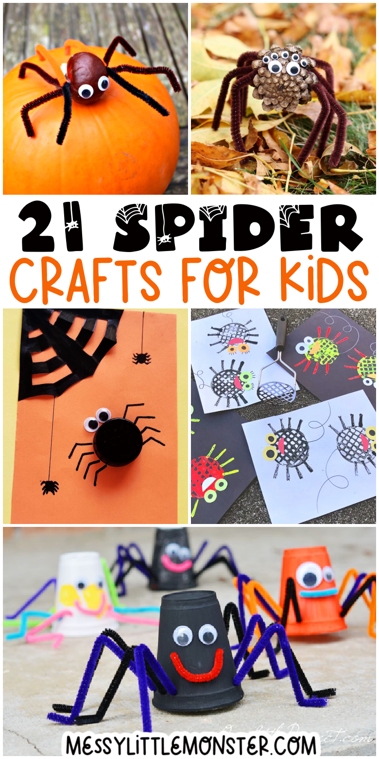 Fuzzy Stick Spiders - Craft Project Ideas