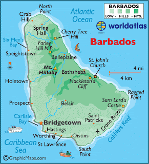 map of Barbados