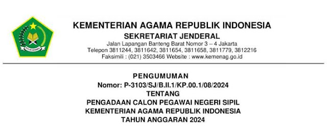CPNS Kementerian Agama 2024 20.772 Lowongan, Jadwal, dan Cara Daftar