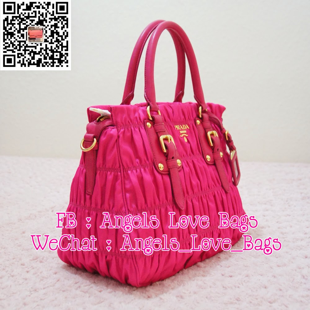 PRADA Tessutto Gaufre Nylon Shopping Bag with Long Strap - Fuchsia ...