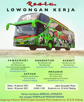 Walk In Interview at Restu Bus Malang Januari 2021