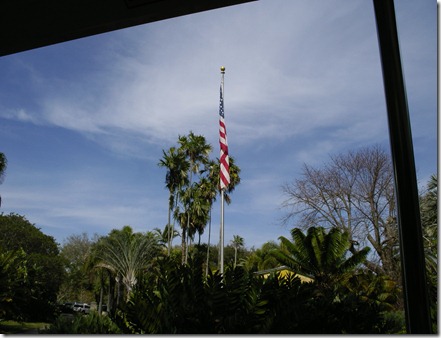 US Flag on a pole at Fairchild Garden
