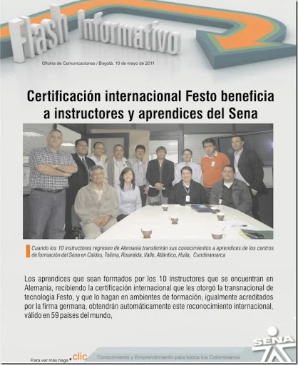FLASH INFORMATIVO 10 DE MAYO DE 2011 instructores y aprendices
