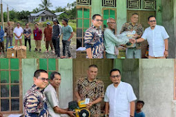 Anggota DPRD Pasbar Dody Wahyudi Serahkan 10 Mesin Tempel dan Mesin Longtel kepada Nelayan di Nagari Katiagan