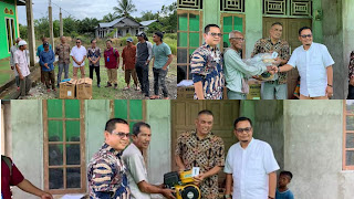 Anggota DPRD Pasbar Dody Wahyudi Serahkan 10 Mesin Tempel dan Mesin Longtel kepada Nelayan di Nagari Katiagan