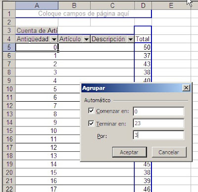 cálculo de frecuencia en Excel