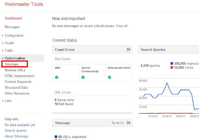 blogger sitemap to Google3