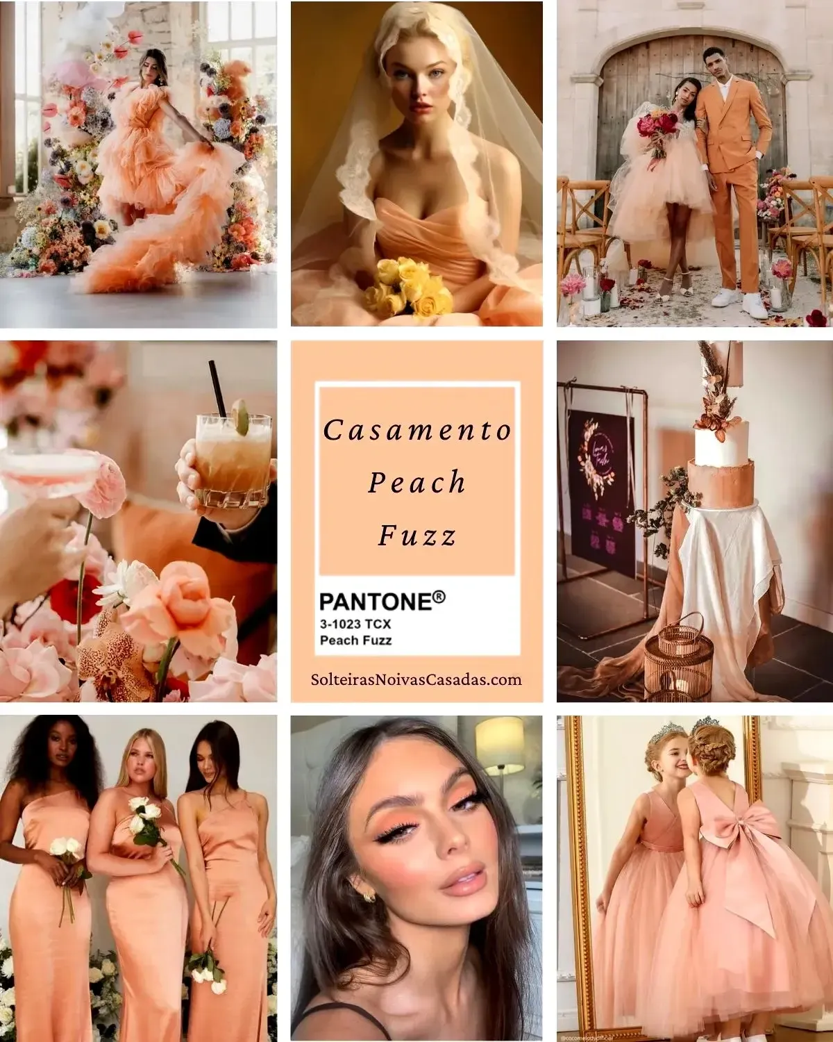 Como Usar a Cor Pantone 2024 Peach Fuzz no seu Casamento