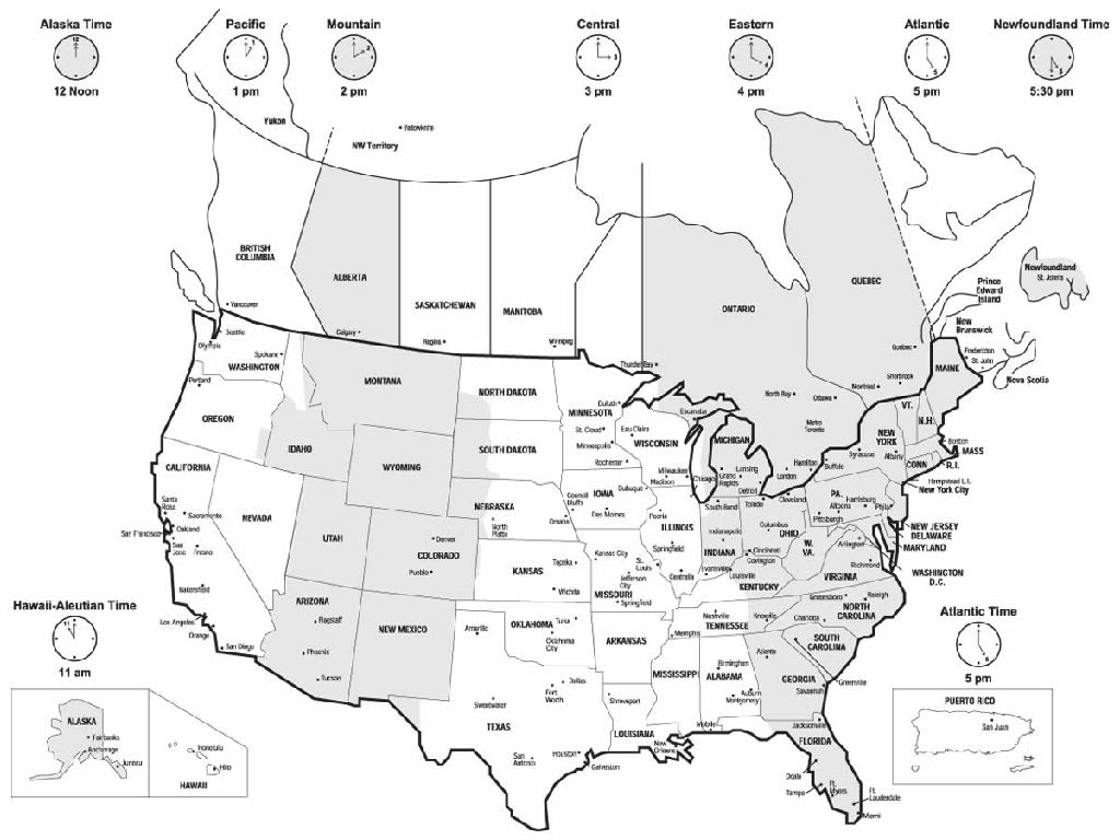 usa map 2018 united states time zones map printable