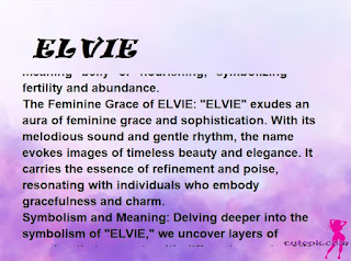 ▷ meaning of the name ELVIE