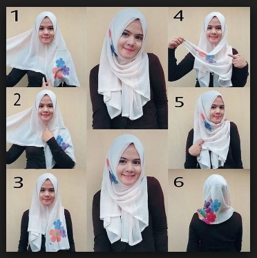 Tutorial Hijab Segi Empat Paris Untuk Pesta Simpel Modis Terbaru Tutorial Style Hijab