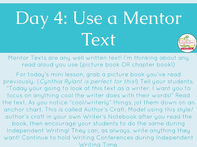  Using Mentor Texts