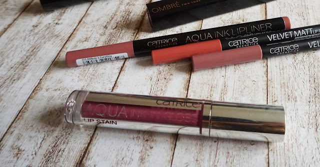 Catrice Lip Cushion, Ombré Two Tone, Aqua Ink Lipliner, Velvet Matt Lip Pencil, Aqua Ink-In-Gloss Lip Stain