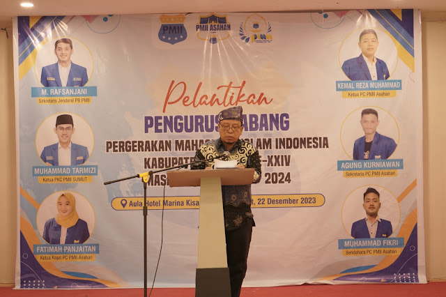 Sekdakab Asahan Hadiri Pelantikan PC PMII Kabupaten Asahan Masa Khidmat 2023-2024
