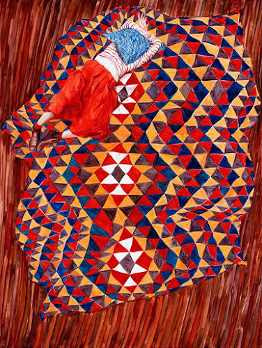 MONICA ROHAN - "Floor Bored" - 2020 - arte pinturas al óleo - soledad y tristeza femenina - surrealismo - cool stuff