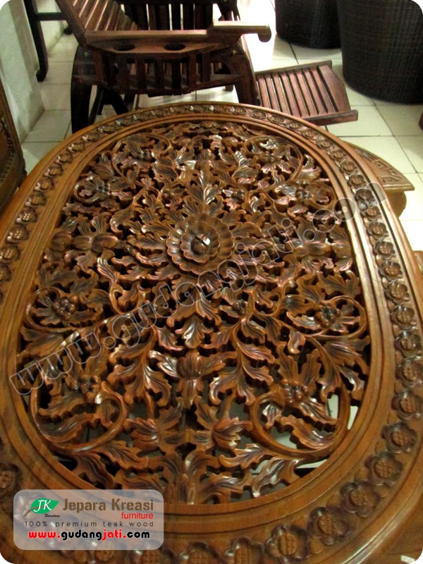 Meja Oshin Motif Bunga - JEPARA KREASI FURNITURE