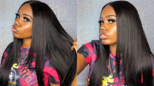 Final look with frontal sew in