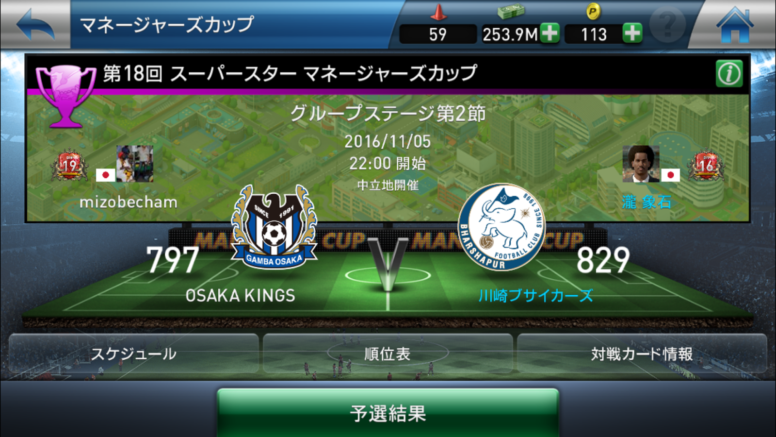 Daffundah ウイクラ マネージャーズカップ優勝への長く険しい道のり 006 第18回大会 正念場のグループステージ第2節