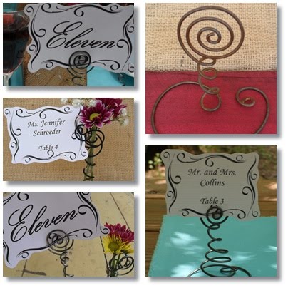 We have many style table number holders and place card holders available on