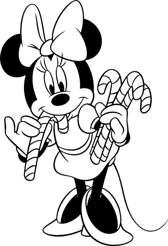 Disney's Christmas Drawings: Christmas candy Minnie coloring title=