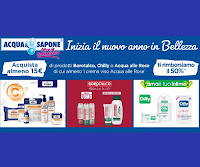 Cashback "Inizia il nuovo anno in bellezza" : con Borotalco, Chilly e Acqua alle Rose ricevi il rimborso del 50%