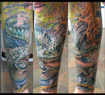 Alligator Tattoo by Joe at Asgard Gamera: The origami figure, the plush,