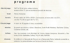 Programa de actos del IX Campeonato de España Femenino 1965
