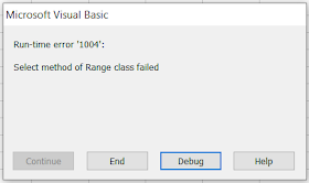 Select Method of Range Class Failed Error