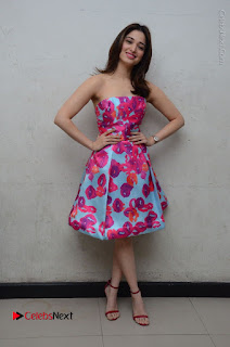 Actress Tamanna Latest Images in Floral Short Dress at Okkadochadu Movie Promotions  0178.JPG