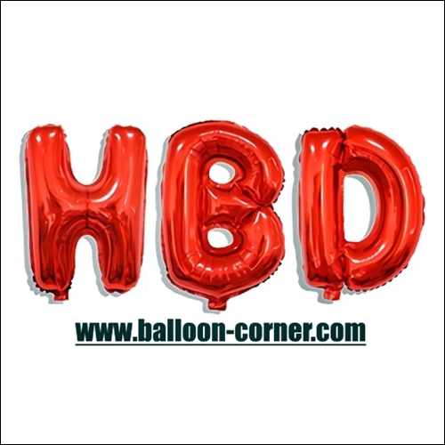 Balon Foil Huruf HBD Warna Merah