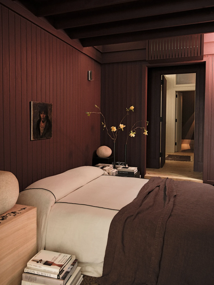 Beautiful cozy wall color in this bedroom-designaddictmom