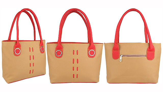 Savitri Arts Hand-held Bag  (Tan, Red)