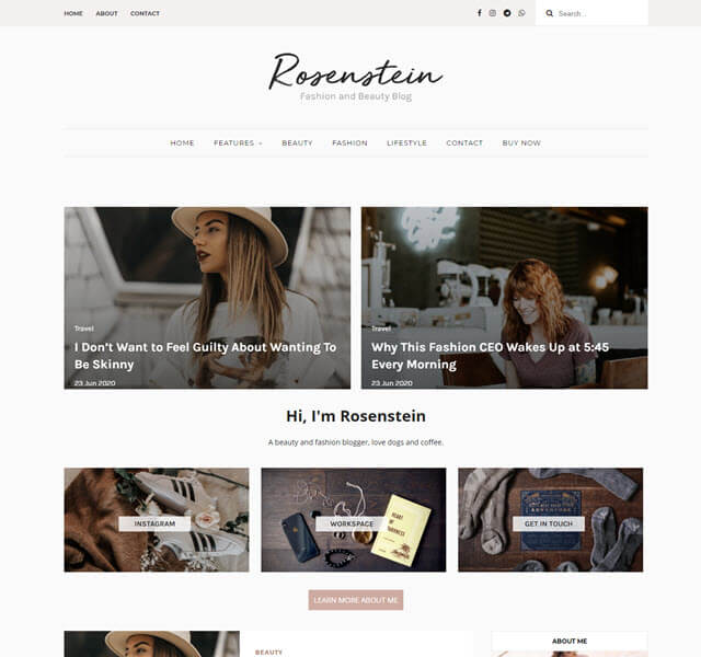 rosentien blogspot template for personal blogging