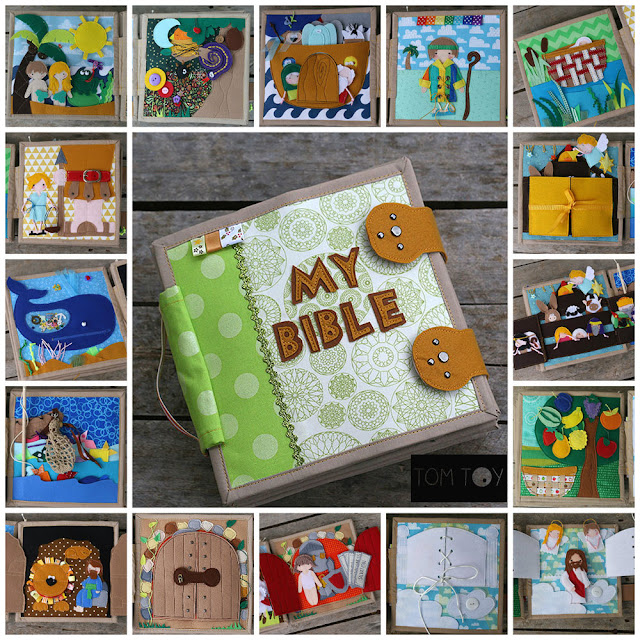 Bible quiet book, church busy book, handmade fabric Bible story