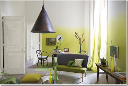 Dip dye ombre walls- YELLOW via poppytalk