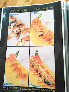 menu japanese sushi zushioda padang