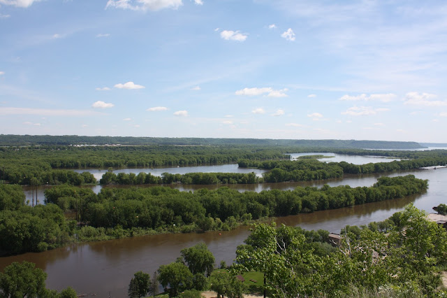 View of the Mississippi River from atop Barn Bluff in Red Wing, Minnesota