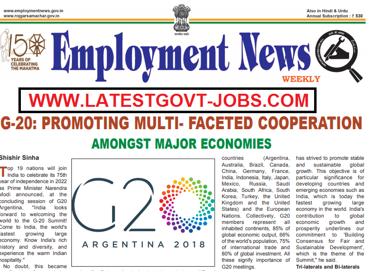 Employment News Paper of this week : 15–21 December 2018 - 45976 Govt Jobs