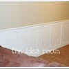 Basement Chair Rail : How To Install Trim In A Basement Semigloss Design : The helpful light makes it easy to install molding or a chair rail.