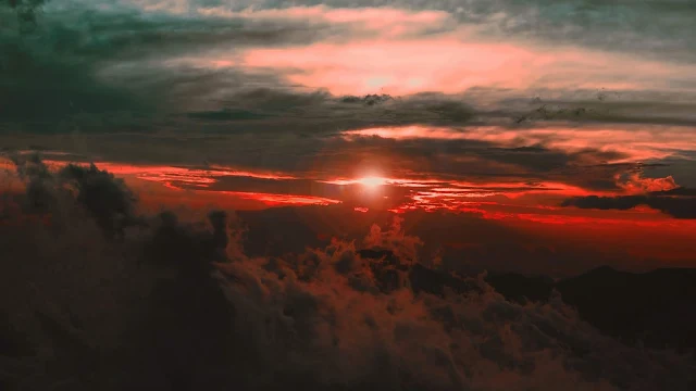 Pôr Do Sol, Céu, Nuvens, Montanha