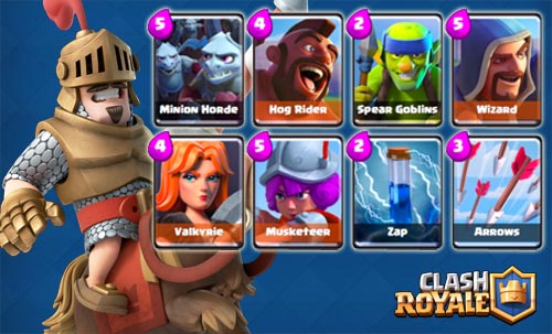 Strategi deck Hog Rider+Minion Horde Arena 4-7 clash royale