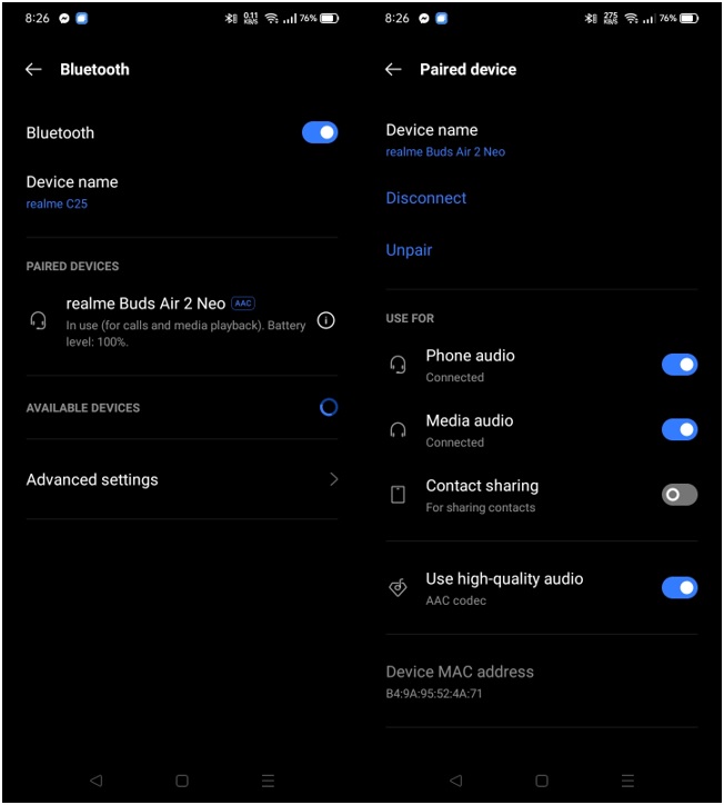 realme Buds Air 2 Neo - Bluetooth Pairing