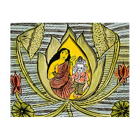 patua lotus ganesh scroll painting west bengal india