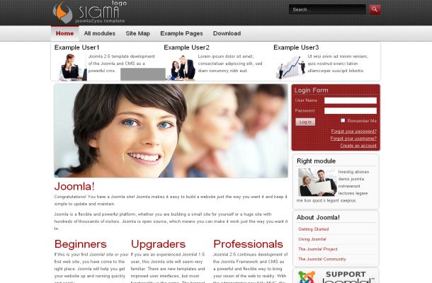 Free Business Jquery Joomla 25 Theme Template