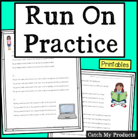 worksheets to repair run on sentences, #TpT #iteach