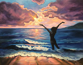 artist life, commercial artist life, commissioned art portland, ocean sunset painting, oregon coast painting, oregon sunset, portland artist, portland mural artist, portland muralist, 