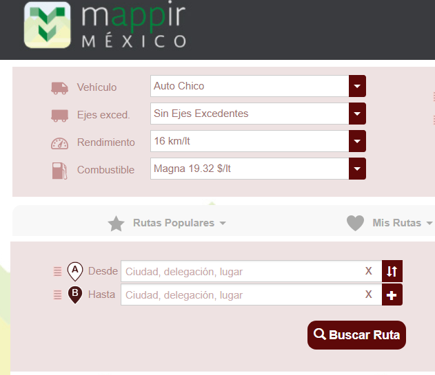 Ejemplo de formato para Mappir SCT Mexico Traza tu ruta