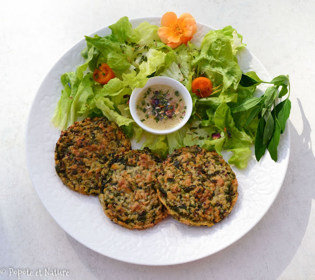 Galette à la quinoa et aux chénopodes (ou épinards) © Popote et Nature