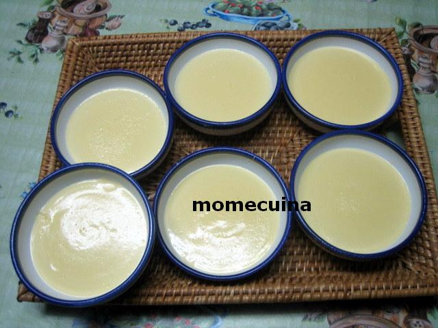 bandeja con las seis raciones de crema catalana realizada con thermomix